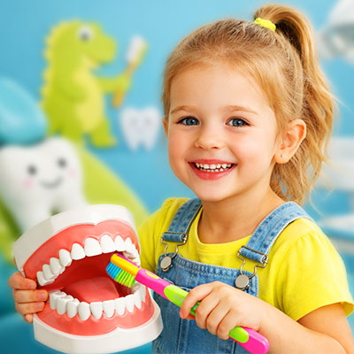 Symbolbild: Kind lernt Zähneputzen (Illustration)